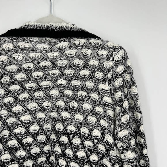 Lovestitch Flynn Marled Knit Long Sleeves Shawl Mixed Media Cardigan Sweater - Picture 8 of 11